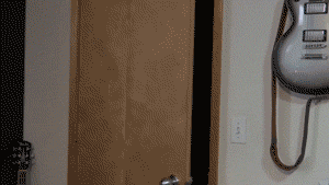 Door opens and there is a Skeleton dancing there